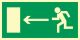 Direction to the exit of the emergency route to the left CE - 150 x 300mm AA003CELE