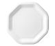 White octagonal paper plates, size: 24 cm x 24 cm, price per pack 50pcs