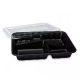 Sushi container black 5-compartment with OPS lid 270x210x40 mm 300 pcs OP-74