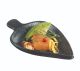 Finger food porcelana talerzyk liść 96x60mm czarny, op.12pcs. (k/12)