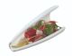 Finger food porcelain oval plate 95x45mm white, op.6pcs. (k/24)