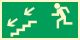 Kierunek do wyjścia drogi ewakuacyjnej schodami w dół w lewo CE - 150 x 300mm AA005CEPS