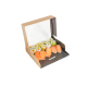 SUSHI box 22x15x4.5cm, pack of 50, kraft/black OP-07
