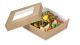 TAKEAWAY brown box 400ml with window, 100x100x40mm, 50 sets (k/6)
