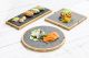 Bamboo set tray and slate, square 22x22xh.1,7cm.