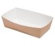 Brown tray for chips, burgers, salads 8,2x15,2x4,5cm, bottom size 7x14x4,5cm TnG,100 pieces