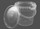 Bucket 0.6L transparent + lid, 100 pcs. W-6