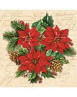 Szalvéták 33x33 STARS 0188 01 Poinsettia Összetétel, 20 darabos csomagolásban