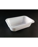 Lunchförpackning, cateringförseglad 600 ml, olinjerad 178x113x5 vit, slät op. 80 st