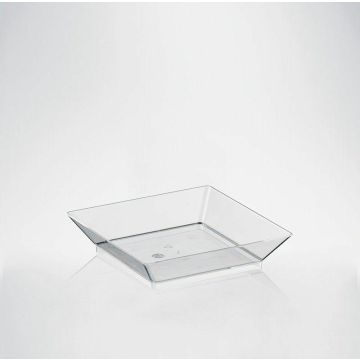 FINGERFOOD PS T square plate 69x69mm, 24pcs. (k/20) transparent