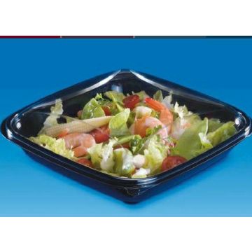 FCR170 salad container 750ml black set with lid, 70pcs (k/4) PET