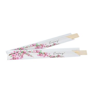 Bamboo chopsticks 21cm white envelopes single packed,100 pairs (k/20)