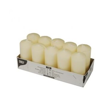 Pillar candles 9cm, 10pcs, cream