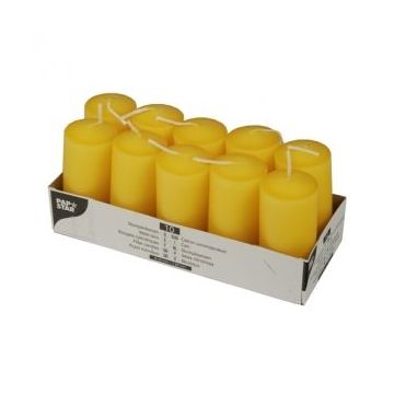 Pillar candles 9cm, 10pcs yellow gold