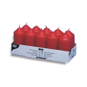 Pillar candles 9cm, 10pcs red