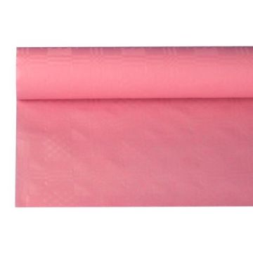 Paper tablecloth 1,2m x 8m pink damascus embossing