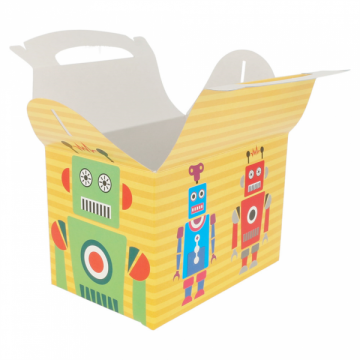 Paper box with handle  17x16x10cm robots