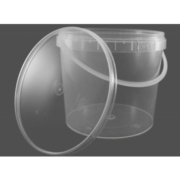 Bucket 3l transparent + lid 15pcs.