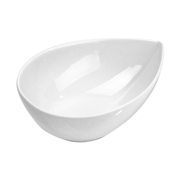 FINGERFOOD porcelain oval plate ‘TEAR’ 100x72x(h)41mm white, pack of 12 pcs. (k/12)