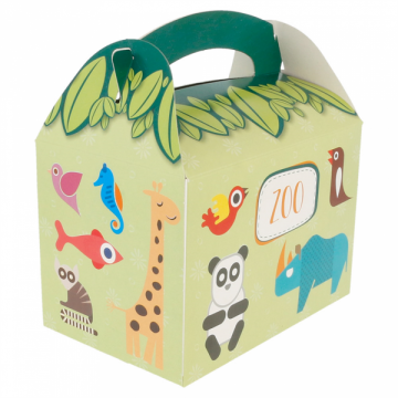 Paper box with handle 17x16x10cm zoo