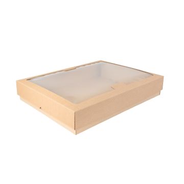 Party Box premium catering box with window 455x350x80mm, op.10pcs. TnG