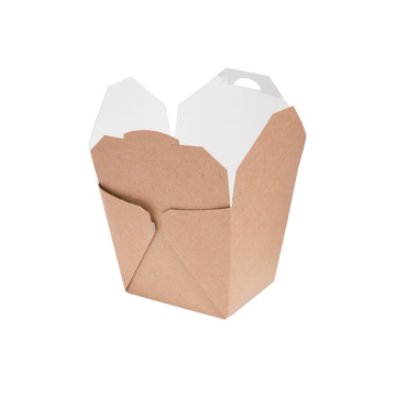 Pudełko TAKEOUT BOX 8x6,5x8,5cm op.50szt 450ml karton biało-brązowy klejony TnG