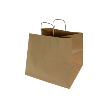 Torba kloc. S 365x330x320 BRĄZOWA 90g (k/200) ucho skręcane, PIZZA BAG, TnG