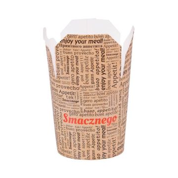 KEBAB BOX 500ml, print standard SMACZNEGO, price per pack 50pcs