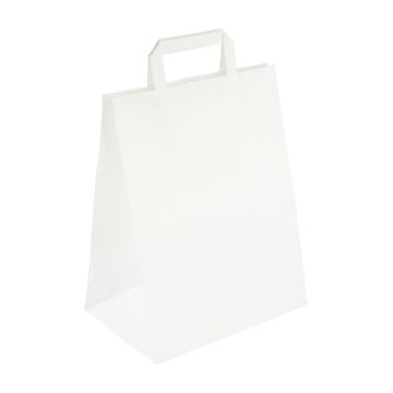 White bag with handle 250x170x340 ideal for welded lunch boxes