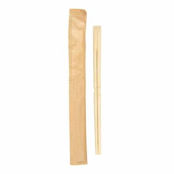 Bamboo chopsticks 20cm kraft envelope individually packed, 100pcs. FEET GREEN (k/10)