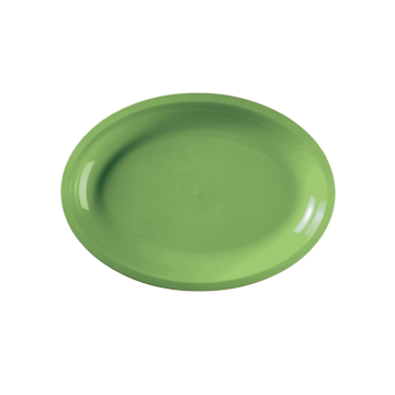 Plate COATS&COLORS green PP oval, dia.31,5xh.2,5cm, 25 pieces