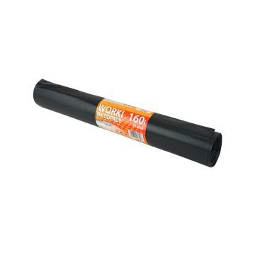 Waste bags LDPE 160l HoReCa+ black, 10 pieces per roll