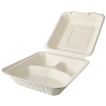 MENUBOX cane medium+ tripartite 50pcs 230x230x80mm (k/4)