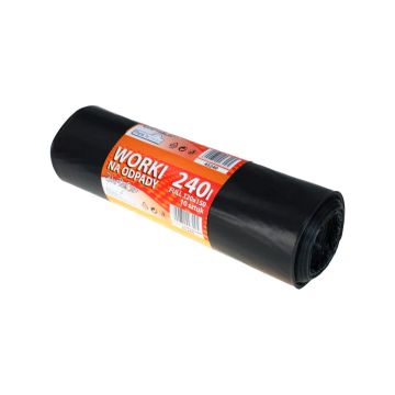 Waste sacks LDPE 240l HoReCa+ black, 10 pieces per roll