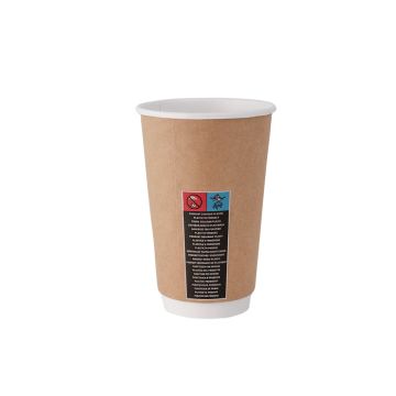 Paper cup kraft/white PAP/PE DW 400ml pack - 20 pcs.