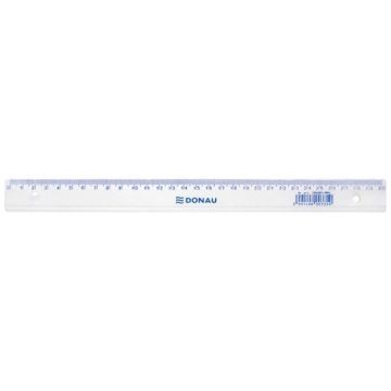 Ruler DONAU 30cm, hanging bag, clear