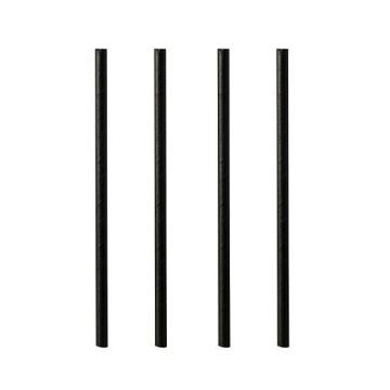 Słomki papierowe śr.7mm dł 16cm czarne op.250szt (k/24) konf. w papierku TnG