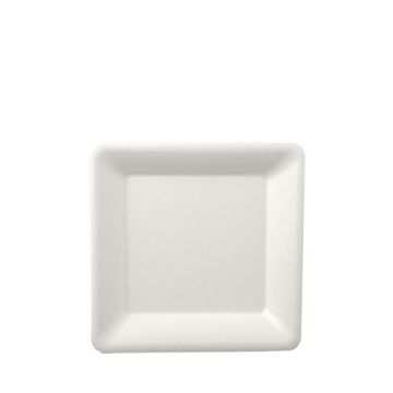 Sugar cane plate square 16x16 cm, white, pack of 50pcs (k/10)