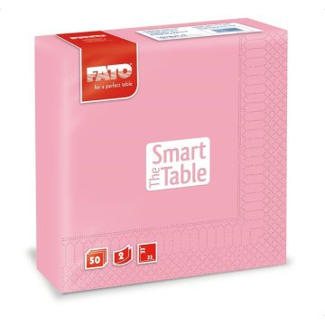 Serwetki 33x33 2W różowe FATO Smart Table, op. 50 sztuk