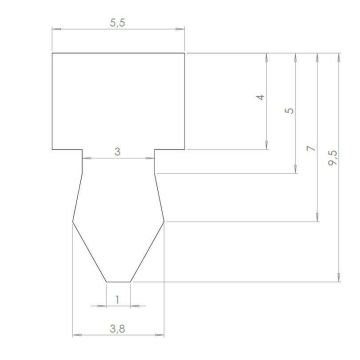 Silicone for frames/matrices T 5,5x3,8mm do RK 1900