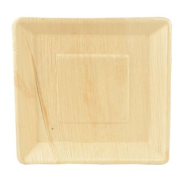 PURE Palm leaf square plate  25.5x25.5x 2.5 cm pkg. 25 pcs.