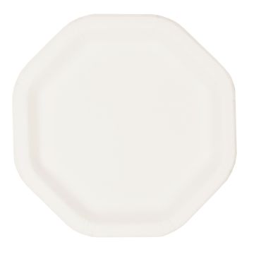 Pure octagonal paper plates, size: 23.5 cm x 23.5 cm, price per package 50pcs