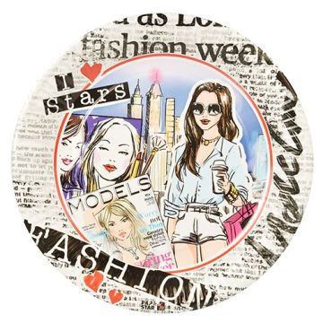 MX Paper plate 23cm, 10 copies, FASHION print, Magic Xperience