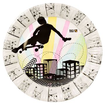 MX Paper plate 23cm, 10pc, print SKATER Magic Xperience