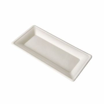 Sugar cane tray 13x26cm PURE, 50 pieces