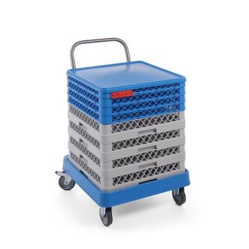 Dishwasher basket cart with handle