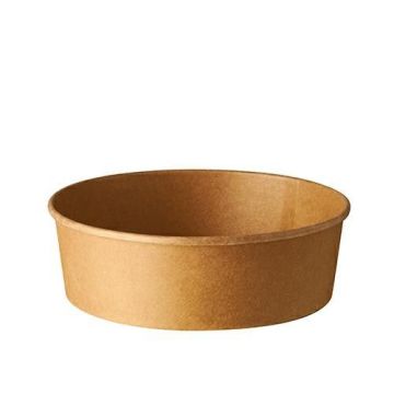 Salad bowl KRAFT 400/500ml diameter 150xh.46mm fully biodegradable, 50 pieces