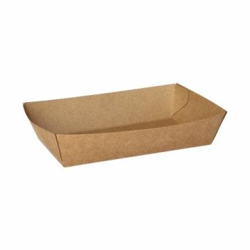 Brown tray for fries 8.5x15.5x3.5cm 50pcs. (k/10) Pure""