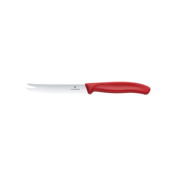 Victorinox Swiss Classic Nóż do sera i kiełbasy, ostrze ząbkowane, 110mm, czerwony