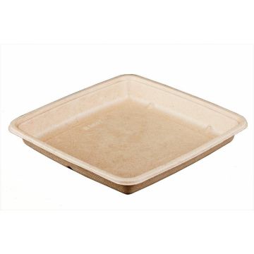 Container BePulp square 1000 ml, 23x23x3cm, vegetable pulp, 75 pieces